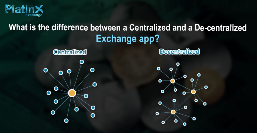 What is the difference between a Centralized and a De-centralized exchange app?